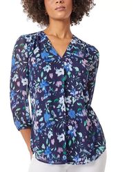 Jones New York - Tunic Top Floral V-Neck Blouse Fts1186 - Lyst
