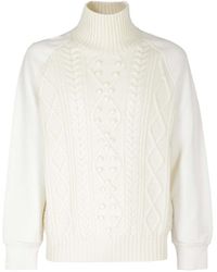 Neil Barrett - Rollneck Cable Knit Hybrib Sweater - Lyst