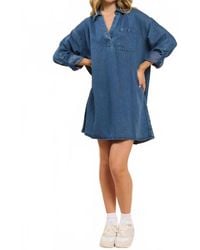 Sadie & Sage - It's Pouring Denim Mini Dress - Lyst