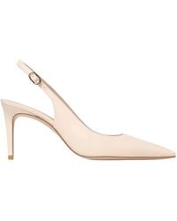 Stuart Weitzman - Cream Stuart Power Slingback 75 Pointed Leather Pumps - Lyst
