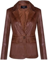 Infinity Leather - One Button Leather Blazer Jacket-Newhaven - Lyst