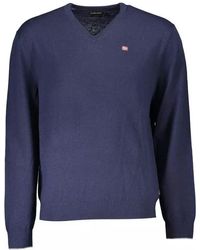 Napapijri - Elegant Wool V-neck Sweater - Lyst