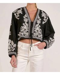 Elan - Embroidered Tie Front Jacket - Lyst