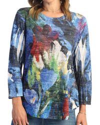 Jess & Jane - Morning Glory Burnout Rounded Hem Top - Lyst