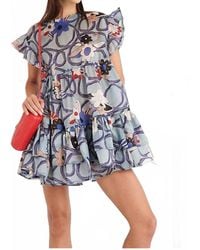 Celiab - Egeo Floral Graphic Mini Dress - Lyst