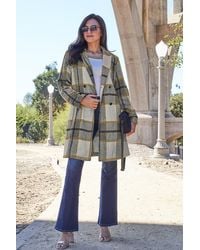 TRUEDAMES - Double Take Full Size Plaid Button Up Lapel Collar Coat - Lyst