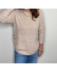 Hello Nite - Plush Side Button Crew Top - Lyst