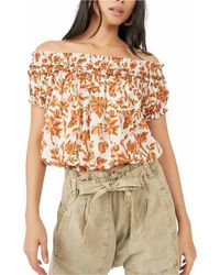 Free People - Suki Floral Off The Shoulder Top - Lyst
