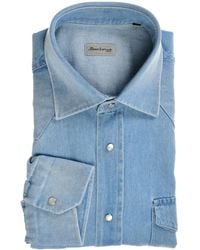 Sartorio Napoli - Denim Snap Button Cotton Shirt - Lyst