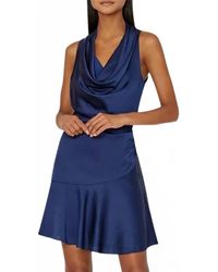 MILLY - Nia Satin Cowl Dress - Lyst