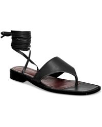 STAUD - Alexandre Lace Up Sandal Leather Flat Thong Sandals - Lyst
