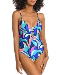 La Blanca - Mio Reversible Plunging One-piece Swimsuit - Lyst