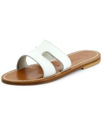 K. Jacques - Leather Slip-on Slide Sandals - Lyst