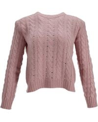 PHILOSOPHY BY LORENZO SERAFINI - Philosophy Di Lorenzo Serafini Embellished Cable Knit Sweater - Lyst