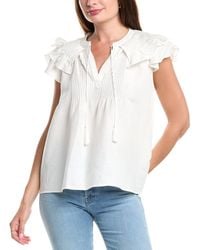 Tahari - Linen-Blend Blouse - Lyst