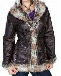 Scully - Faux Fur Leather Distressed Jacket - Lyst