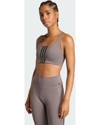 adidas - Optime Workout 3-Stripes Medium Support Bra - Lyst