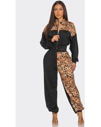 Fashnzfab - Animal Print Jogger Set - Lyst