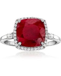 Ross-Simons - Cushion-Cut Ruby Topaz Cocktail Ring - Lyst