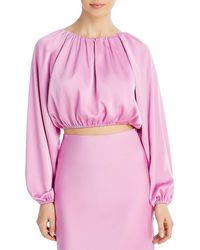 Lucy Paris - Amethyst Satin Pleated Cropped - Lyst