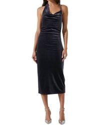 Astr - Eugenie Velvet Midi Dress - Lyst
