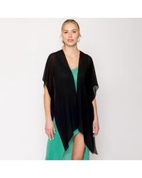TRUEDAMES - Solid Chiffon Ruana Poncho - Lyst