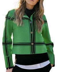 Lamade - Marble Cropped Check Knit Jacket - Lyst