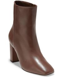 Cole Haan - Chrystie Leather Square Toe Ankle Boots - Lyst