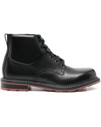 Bally - Treaded Lace-Up Leather Ankle Boots - Lyst