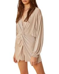 By Together - Twisted Lurex Open-Back Romper - Lyst