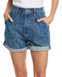 Mother - Denim The Patch Rambler Globe Trotter Rolled Short - Lyst
