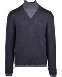 Alpha Studio - Layered Merino Wool Turtleneck Sweater - Lyst