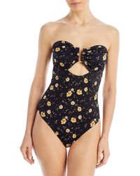 Aqua - Strapless Cut Out One-piece Swimsuit - Lyst