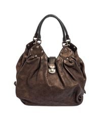 Louis Vuitton - Bronze Monogram Mahina Leather L Bag - Lyst