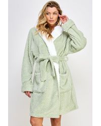 TRUEDAMES - Sophisticated Hooded Robe With Side Pockets - Lyst