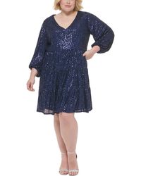 Eliza J - Plus Mesh Sequined Cocktail And Party Dress - Lyst