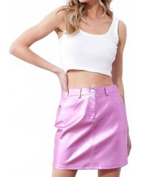 Strut & Bolt - Elle Metallic Faux Leather High Waisted Mini Skirt - Lyst