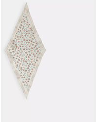 COACH - Tea Rose Print Silk Diamond Scarf - Lyst