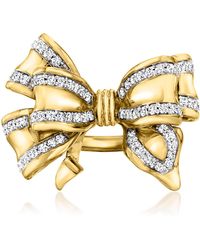 Ross-Simons - Diamond Double-Bow Ring - Lyst