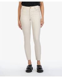 Kut From The Kloth - Charlize Coated Cigarette Leg With Raw Hem - Lyst