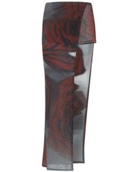 Jean Paul Gaultier - Blurry Roses Asymmetric Midi Skirt - Lyst