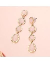 Fashnzfab - Organic Shape Stone Cluster Link Drop Earrings - Lyst