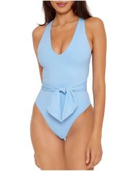 Becca - Plunge Belted One-piece Swimsuit - Lyst
