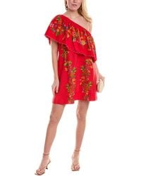 FARM Rio - One-shoulder Linen-blend Mini Dress - Lyst