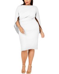 Betsy & Adam - Plus Knit Ruched Evening Dress - Lyst