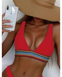 Shewin - V-Neck Bikini Top - Lyst