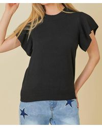 Main Strip - Ruffle Sleeve Solid Sweater - Lyst