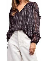 Eesome - Polka Dot Semi-Sheer Blouse - Lyst