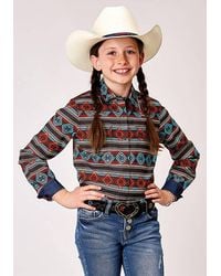 Roper - Girl's Horizontal Print Design Aztec Stripe Print Shirt - Lyst