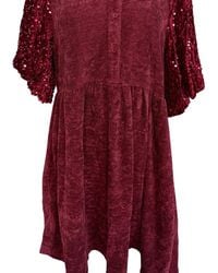 Umgee - Tunic Top With Puff Sleeves - Lyst
